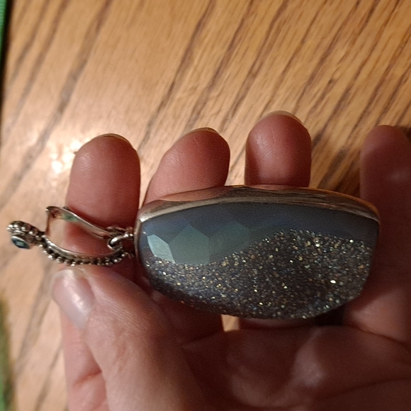 3" COLLEEN LOPEZ CL 35g MYSTIC QUARTZ DRUZY STERLING SILVER PENDANT ENHANCER - Picture 4 of 11